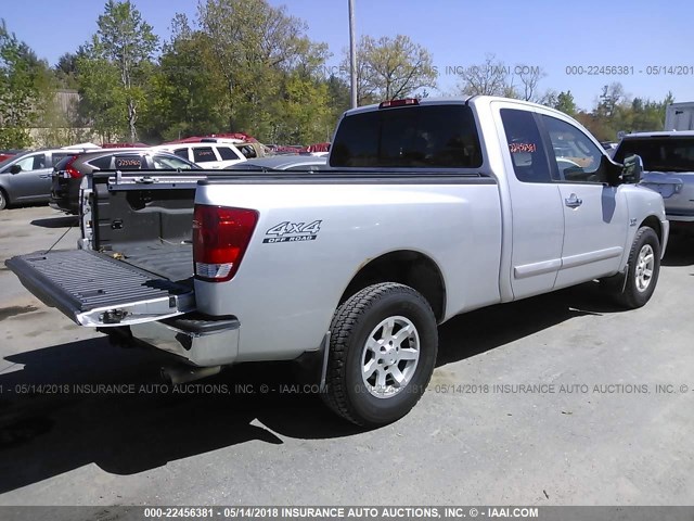 1N6AA06B14N588815 - 2004 NISSAN TITAN XE/SE/LE GRAY photo 4