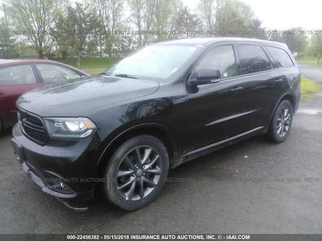 1C4RDHDGXHC869622 - 2017 DODGE DURANGO GT BLACK photo 2