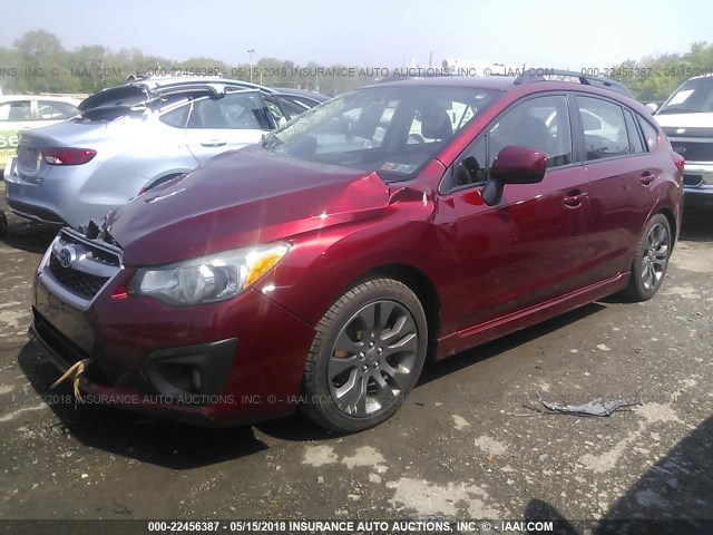 JF1GPAU66CH218311 - 2012 SUBARU IMPREZA SPORT LIMITED RED photo 2