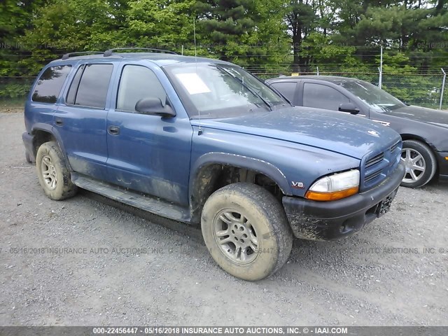 1D4HS38NX3F510617 - 2003 DODGE DURANGO SPORT BLUE photo 1