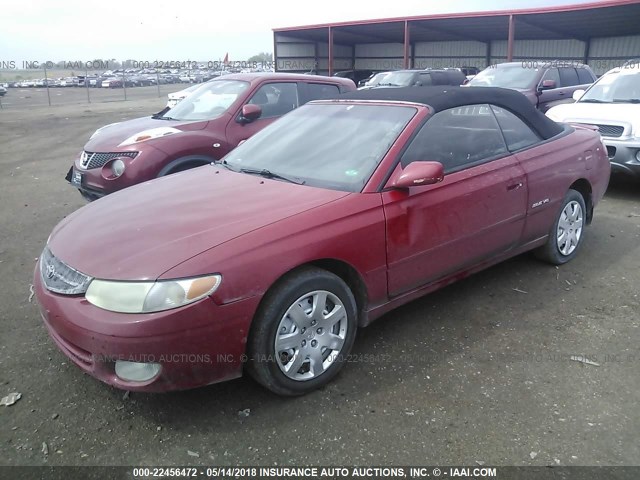 2T1FF22P81C431319 - 2001 TOYOTA CAMRY SOLARA SE/SLE RED photo 2