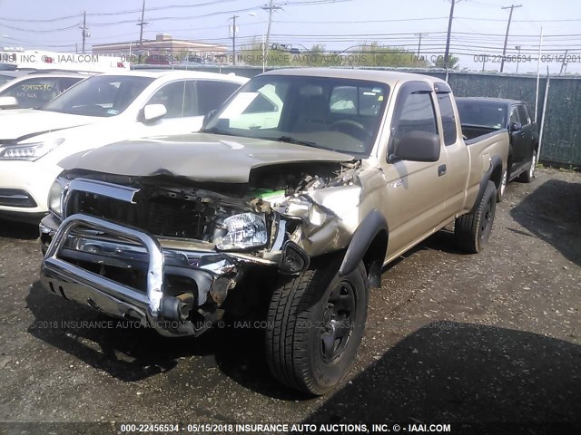 5TEWN72NX4Z396599 - 2004 TOYOTA TACOMA XTRACAB GOLD photo 2