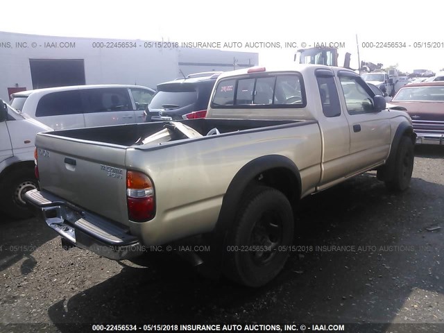 5TEWN72NX4Z396599 - 2004 TOYOTA TACOMA XTRACAB GOLD photo 4