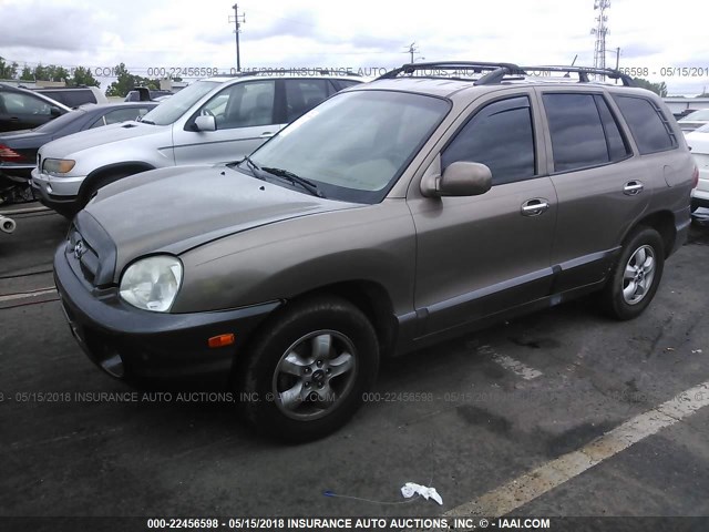 KM8SC13E85U957713 - 2005 HYUNDAI SANTA FE GLS/LX GOLD photo 2