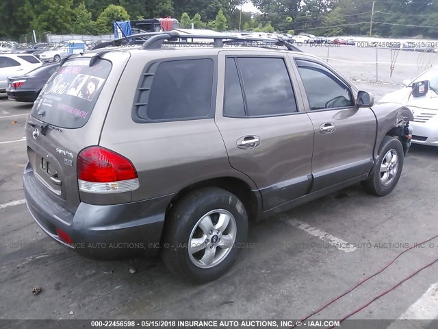 KM8SC13E85U957713 - 2005 HYUNDAI SANTA FE GLS/LX GOLD photo 4