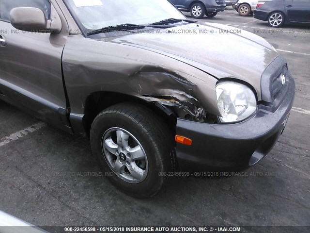 KM8SC13E85U957713 - 2005 HYUNDAI SANTA FE GLS/LX GOLD photo 6