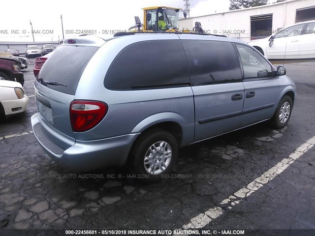 1D4GP24R55B115948 - 2005 DODGE GRAND CARAVAN SE BLUE photo 4