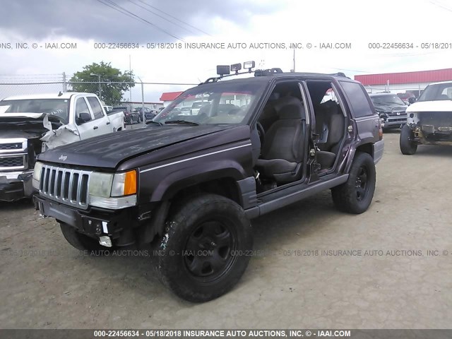 1J4EZ58S1TC151506 - 1996 JEEP GRAND CHEROKEE LAREDO BURGUNDY photo 2