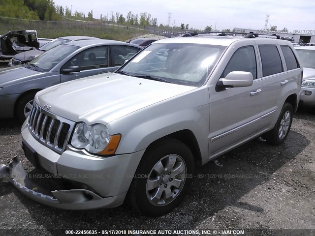 1J8HR68298C245271 - 2008 JEEP GRAND CHEROKEE OVERLAND GRAY photo 2