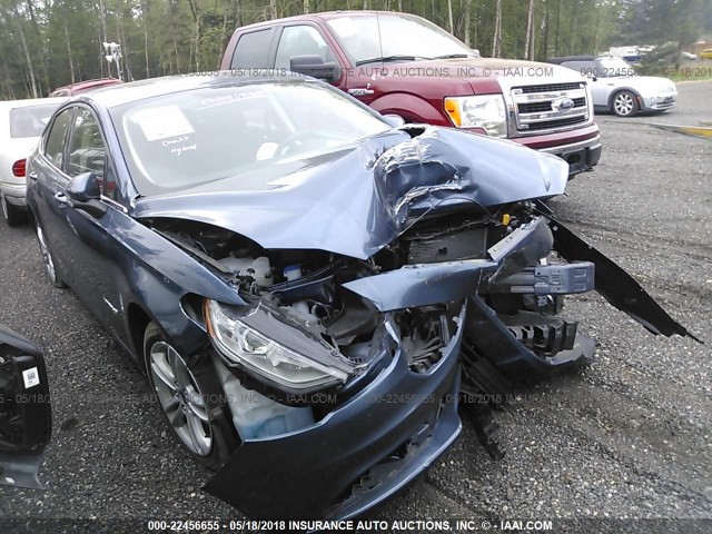 3FA6P0LU9JR102182 - 2018 FORD FUSION SE HYBRID BLUE photo 1