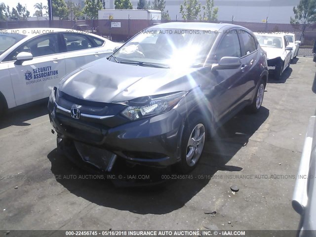 3CZRU5H37GM716578 - 2016 HONDA HR-V LX GRAY photo 2