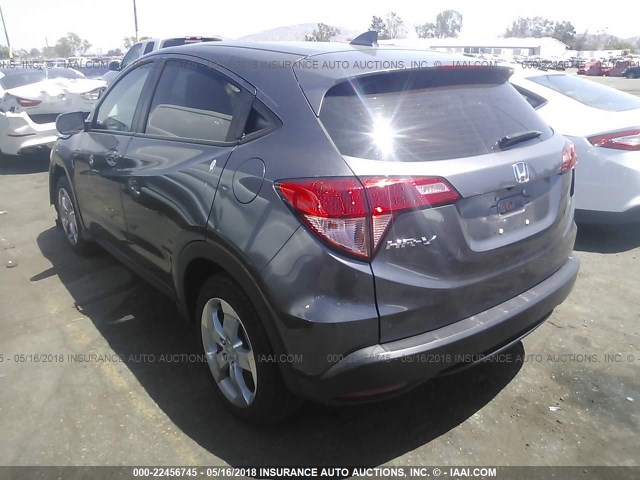 3CZRU5H37GM716578 - 2016 HONDA HR-V LX GRAY photo 3