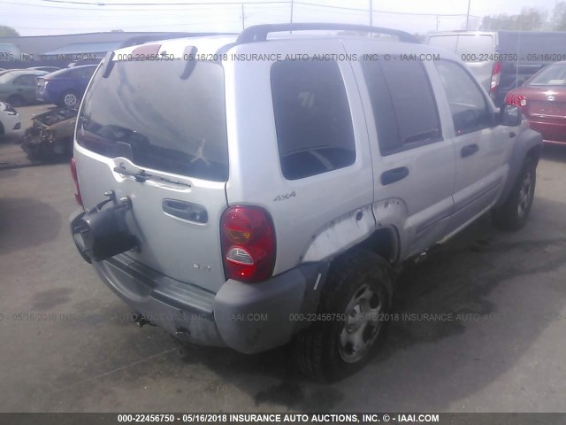 1J4GL48K92W229970 - 2002 JEEP LIBERTY SPORT 银色 照片 4