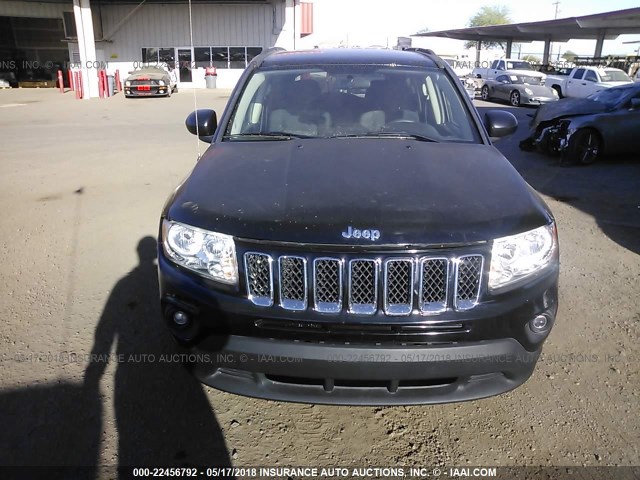 1C4NJDBB8CD583066 - 2012 JEEP COMPASS SPORT BLACK photo 6