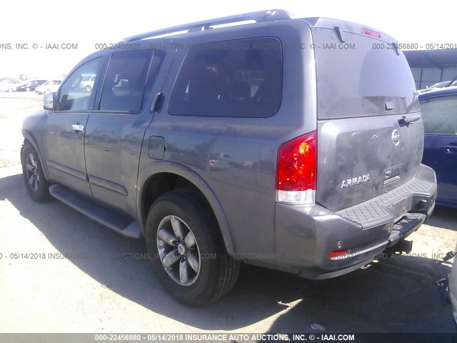 5N1AA0ND7CN616150 - 2012 NISSAN ARMADA SV/SL/PLATINUM GRAY photo 3