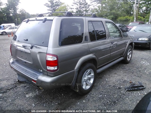 JN8DR09Y02W730429 - 2002 NISSAN PATHFINDER LE/SE GRAY photo 4