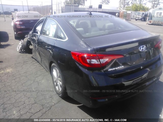 5NPE24AF3HH477675 - 2017 HYUNDAI SONATA SE BLACK photo 3