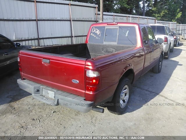 1FTYR14U74PA89753 - 2004 FORD RANGER SUPER CAB MAROON photo 4