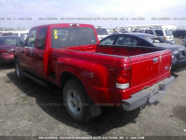 1FTZR15XXYTB33710 - 2000 FORD RANGER SUPER CAB RED photo 3