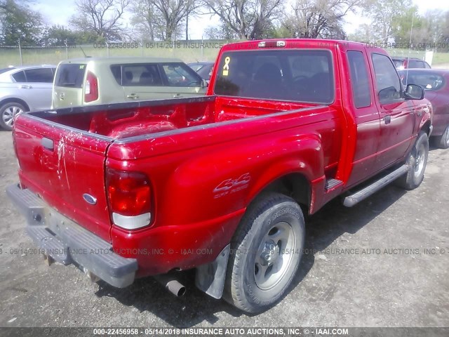 1FTZR15XXYTB33710 - 2000 FORD RANGER SUPER CAB RED photo 4