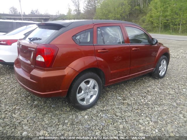 1B3HB48A59D131899 - 2009 DODGE CALIBER SXT ORANGE photo 4