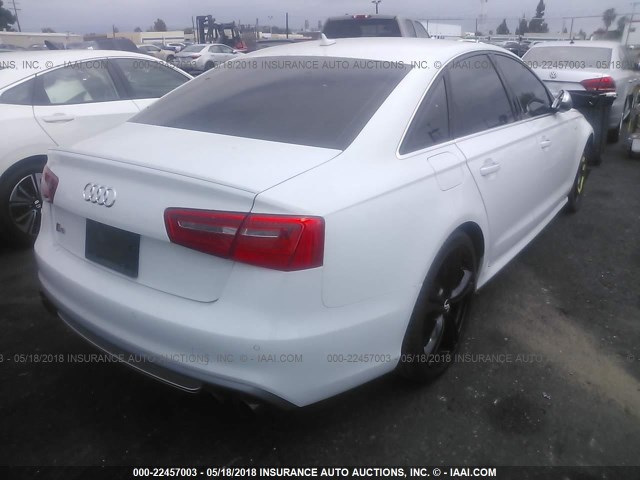 WAUF2AFC8DN036651 - 2013 AUDI S6 WHITE photo 4