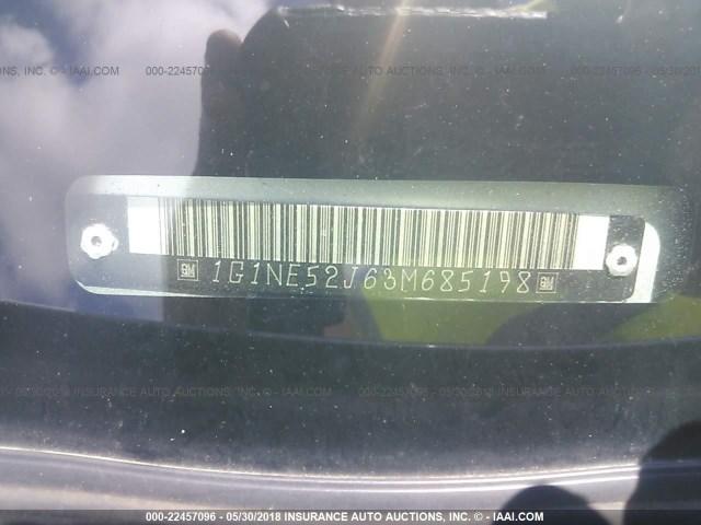 1G1NE52J63M685198 - 2003 CHEVROLET MALIBU LS ვერცხლისფერი ფოტო 9