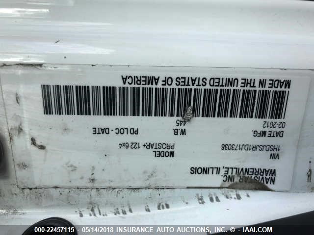 1HSDJSJR1DJ173038 - 2013 INTERNATIONAL PROSTAR أبيض صورة 6