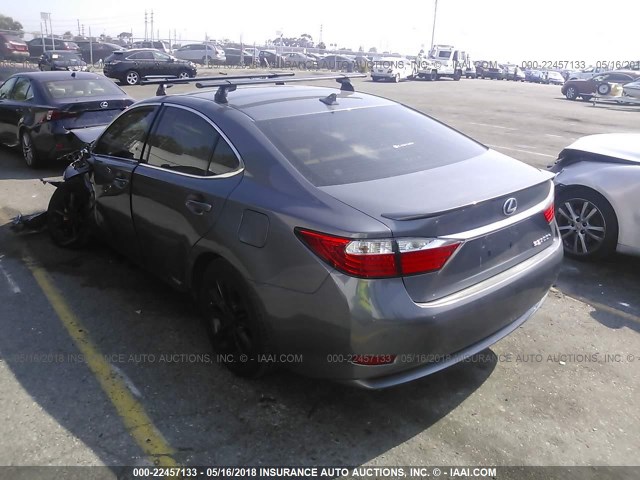 JTHBW1GG5E2067719 - 2014 LEXUS ES 300H GRAY photo 3