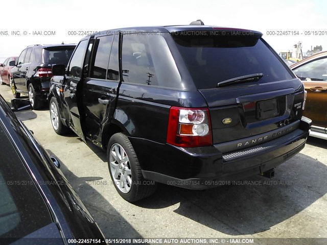 SALSK25487A117557 - 2007 LAND ROVER RANGE ROVER SPORT HSE Dark Blue photo 3