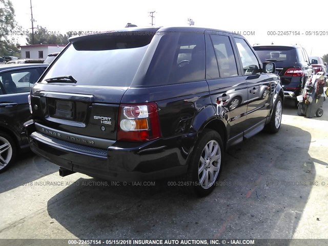 SALSK25487A117557 - 2007 LAND ROVER RANGE ROVER SPORT HSE Dark Blue photo 4