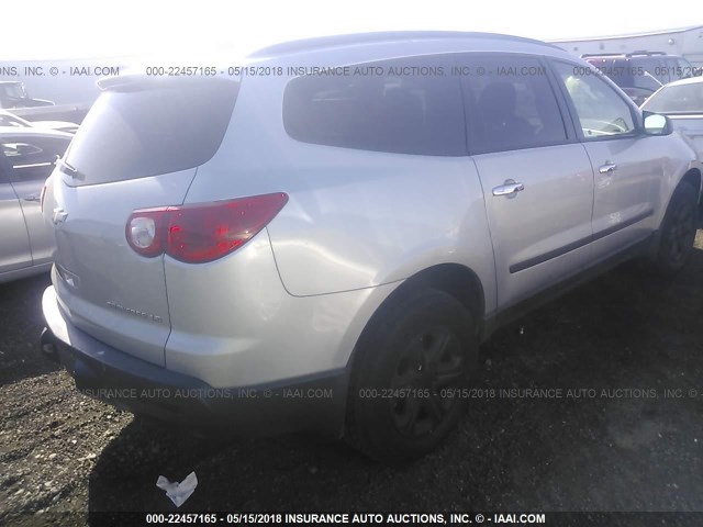 1GNKVEED2BJ103489 - 2011 CHEVROLET TRAVERSE LS SILVER photo 4