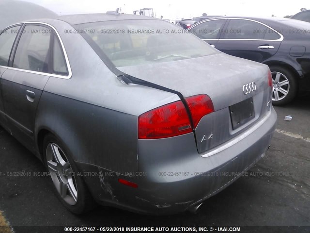 WAUAF68E15A502049 - 2005 AUDI A4 2.0T GRAY photo 6