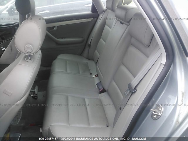 WAUAF68E15A502049 - 2005 AUDI A4 2.0T GRAY photo 8