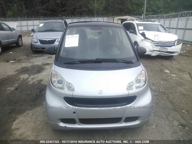 WMEEJ3BA7CK539302 - 2012 SMART FORTWO PURE/PASSION SILVER photo 6