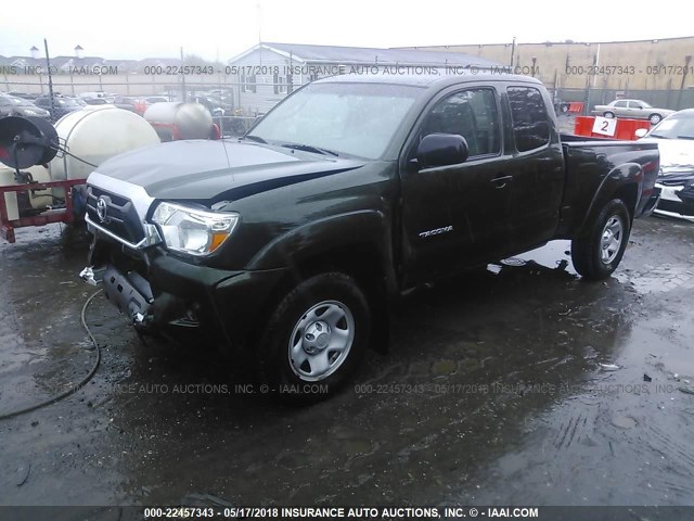 5TFUX4ENXEX029853 - 2014 TOYOTA TACOMA ACCESS CAB Жасыл фото 2