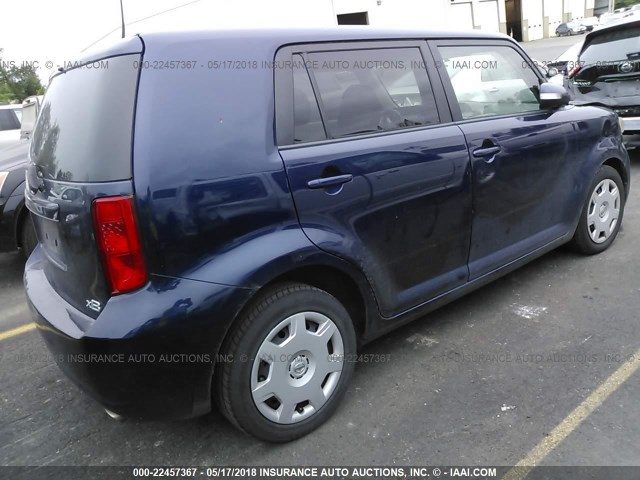 JTLKE50E181019654 - 2008 TOYOTA SCION XB BLUE photo 4