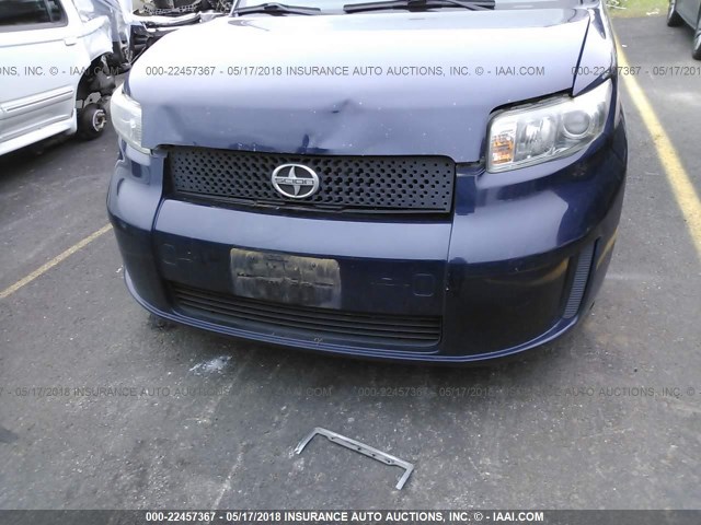 JTLKE50E181019654 - 2008 TOYOTA SCION XB BLUE photo 6