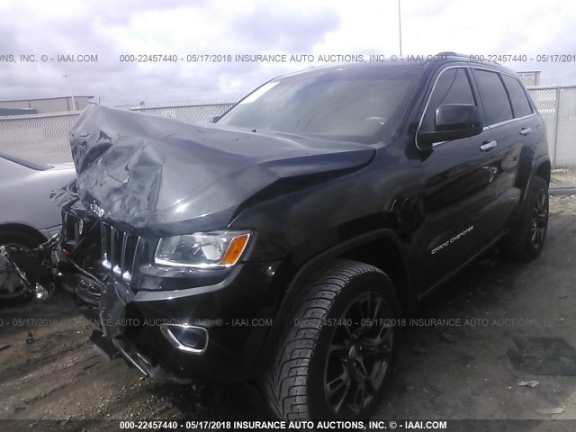 1C4RJEAG0EC274186 - 2014 JEEP GRAND CHEROKEE LAREDO BLACK photo 2