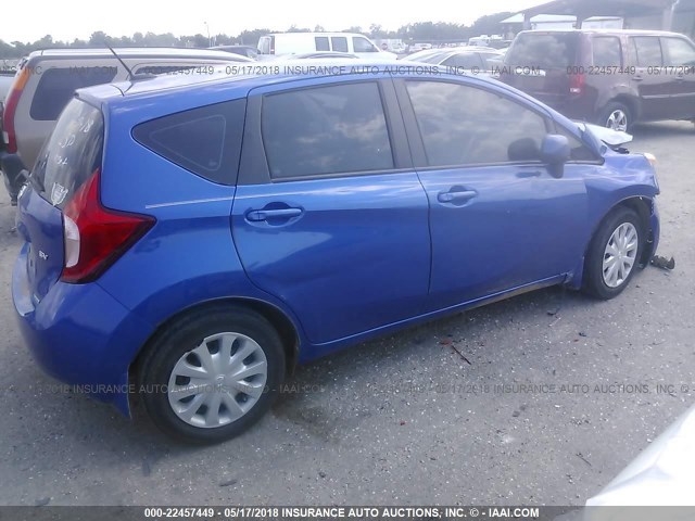 3N1CE2CP0EL371398 - 2014 NISSAN VERSA NOTE S/S PLUS/SV/SL BLUE photo 4