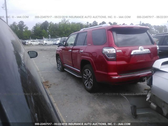 JTEBU5JR4H5452938 - 2017 TOYOTA 4RUNNER SR5 PREM/LTDL/TRAIL/TRD Czerwony zdjęcie 3