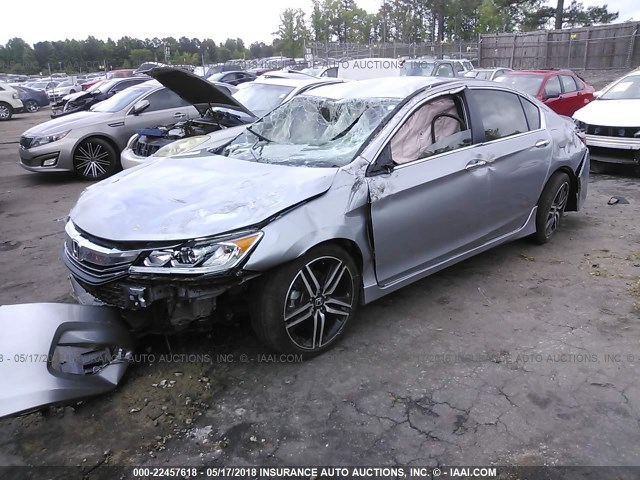 1HGCR2F57HA196902 - 2017 HONDA ACCORD SPORT SILVER photo 2