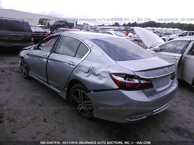 1HGCR2F57HA196902 - 2017 HONDA ACCORD SPORT SILVER photo 3