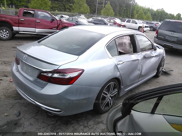 1HGCR2F57HA196902 - 2017 HONDA ACCORD SPORT ვერცხლისფერი ფოტო 4