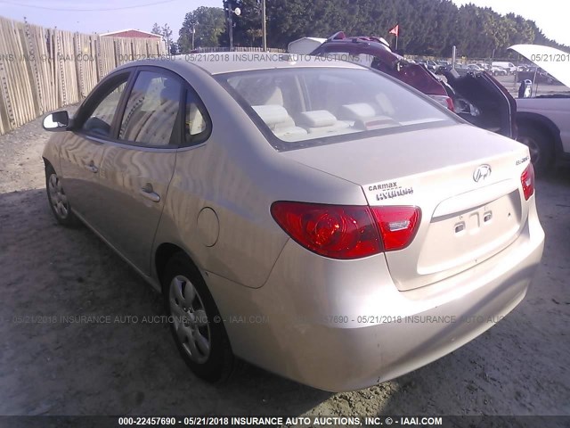 KMHDU46D77U245917 - 2007 HYUNDAI ELANTRA GLS/SE/LIMITED GOLD photo 3