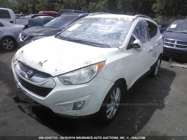 KM8JU3AC8BU203647 - 2011 HYUNDAI TUCSON GLS/LIMITED WHITE photo 2