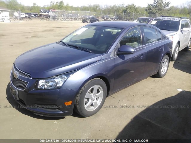 1G1PC5SB1E7404062 - 2014 CHEVROLET CRUZE LT BLUE photo 2