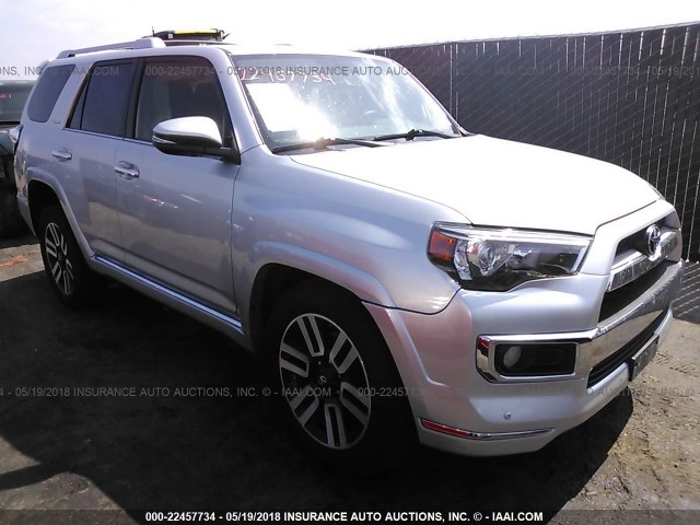 JTEBU5JR0G5286058 - 2016 TOYOTA 4RUNNER SR5 PREM/LTDL/TRAIL/TRD SILVER photo 1