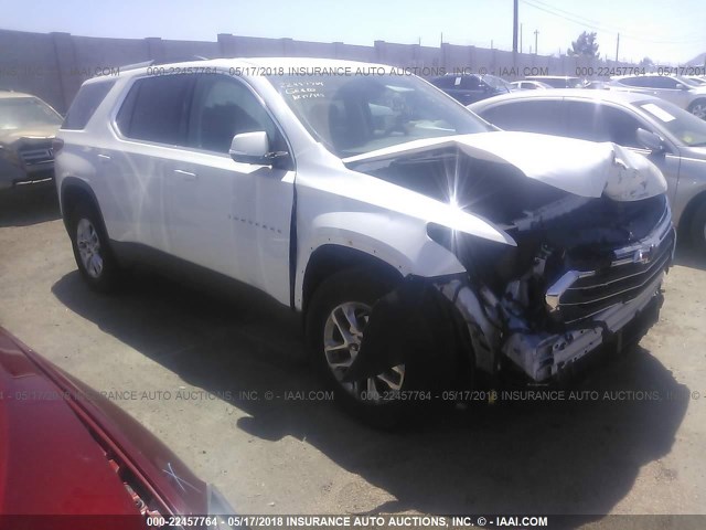 1GNERGKW2JJ205280 - 2018 CHEVROLET TRAVERSE LT WHITE photo 1
