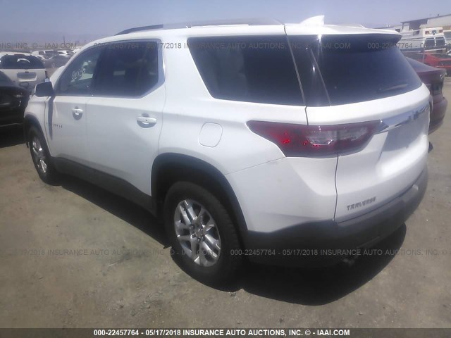 1GNERGKW2JJ205280 - 2018 CHEVROLET TRAVERSE LT WHITE photo 3